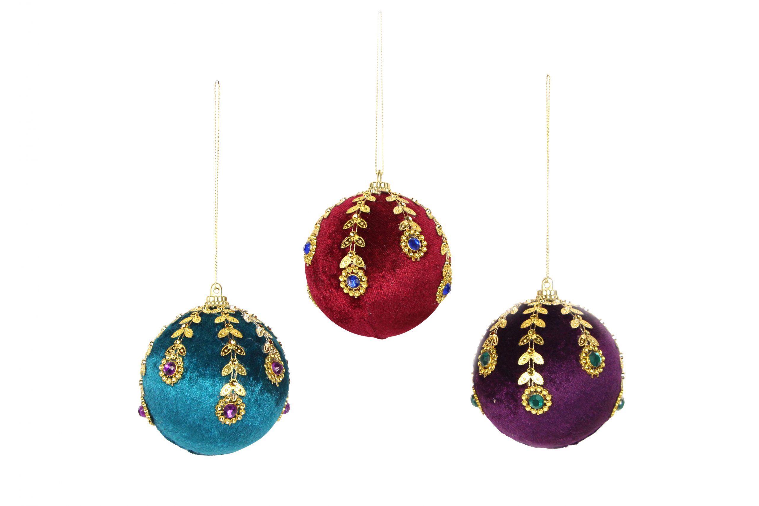 Bejewelled baubles in various deep colours The Olde Christmas Shoppe