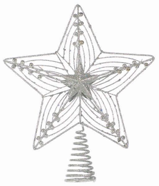 Stunning Silver Star Tree Topper (29cm) The Olde Christmas Shoppe