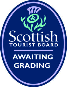 We are hoping to get a visitor attraction star rating from Visit Scotland Tourist board - this image shows that we have applied and are awaiting grading. It also carries the thistle logo of the Scottish Tourist Board. Navy background