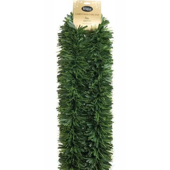 Chunky Green Pine Garland Tinsel 3m